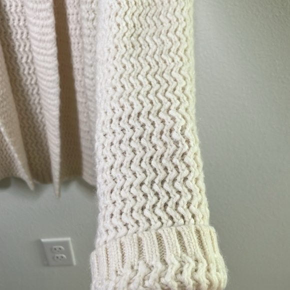 Ann Taylor Cream Textured Knit Alpaca Merino Wool Cardigan XL Open Front Cozy - Picture 6 of 9
